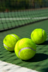 Tennis balls on Court